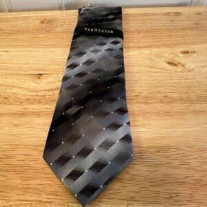 Van Heusen 3D Geo Pattern Tie - Fashion Spinner Design Black & Gray